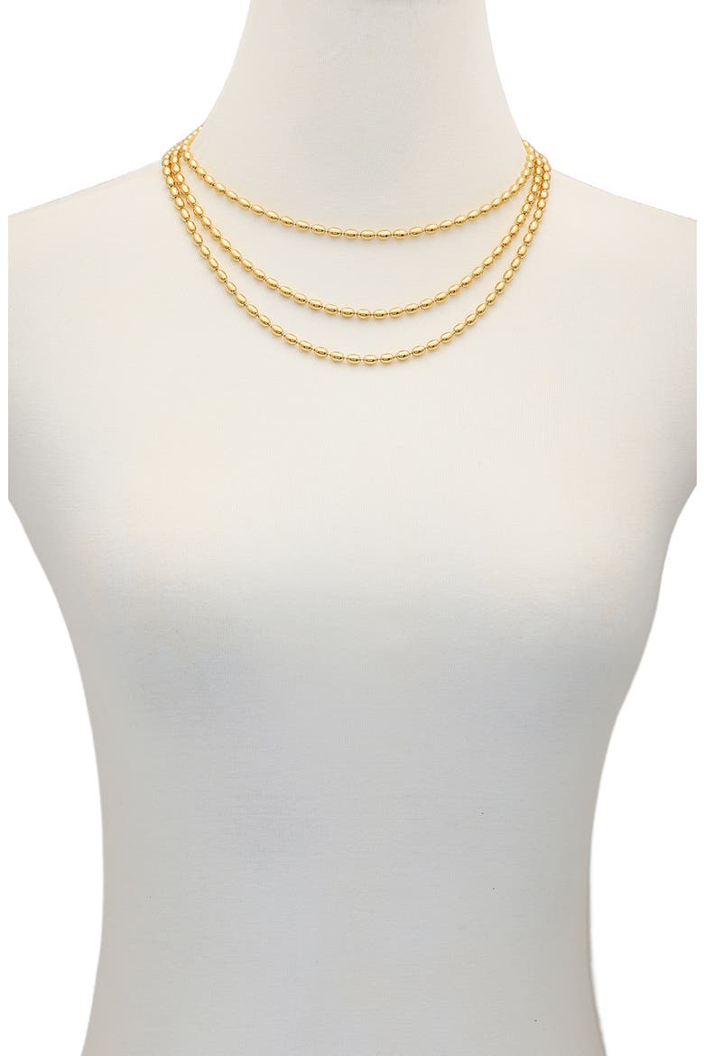 Layered Beaded Necklace, Alternate, color, GOLD