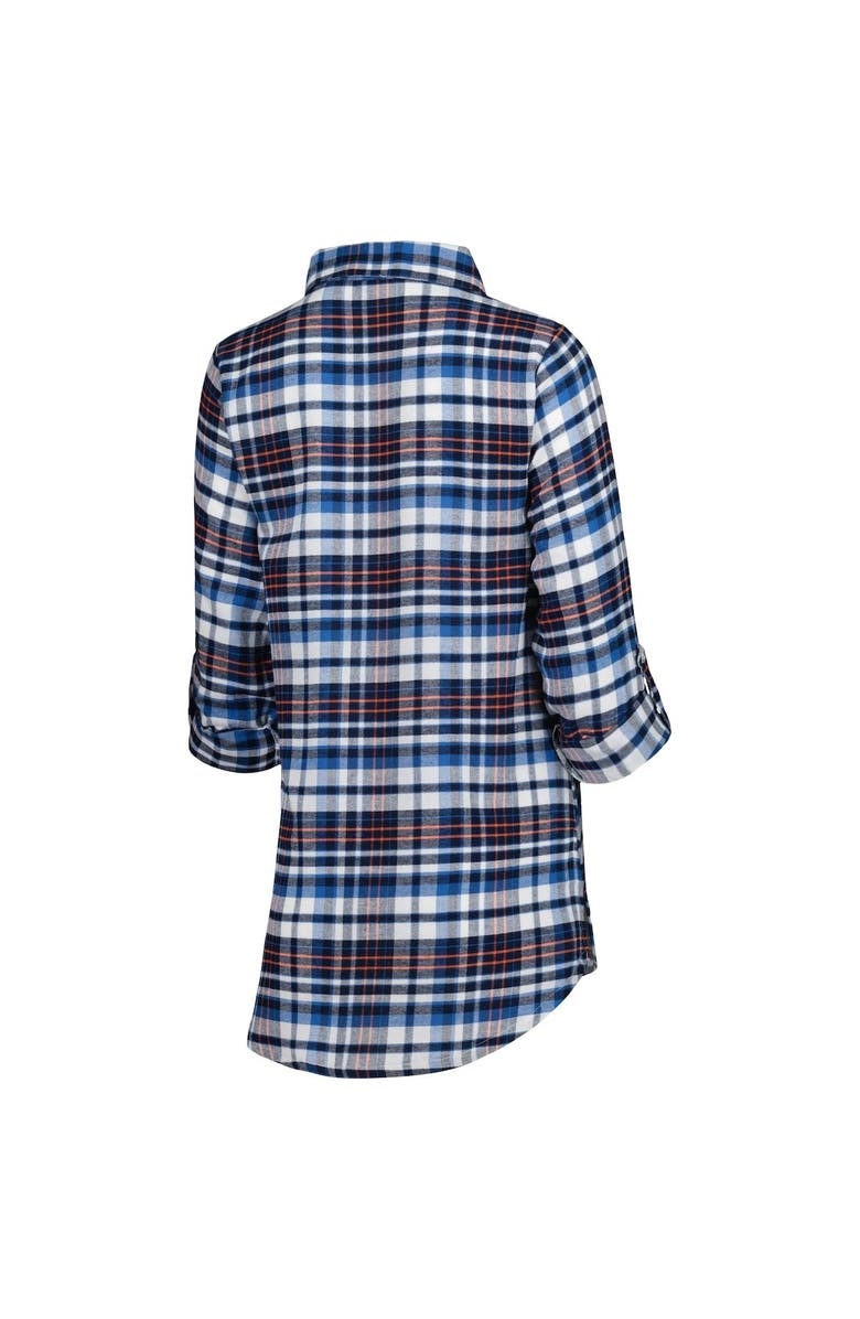 CONCEPTS SPORT Women's Concepts Sport Navy Chicago Bears Mainstay Plaid Full-Button Long Sleeve Nightshirt, Alternate, color, Navy