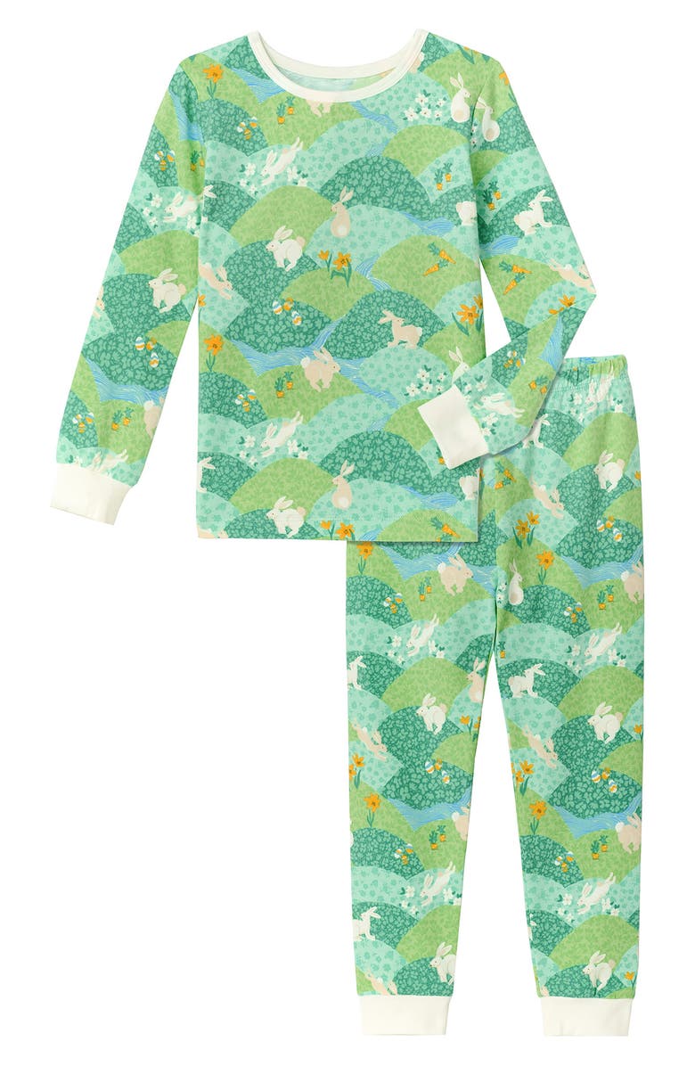 BedHead Pajamas Kids' Print Fitted Two-Piece Stretch Jersey Pajamas, Main, color, 