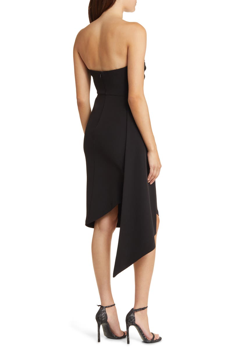 Jewel Badgley Mischka Side Drape Strapless Cocktail Dress, Alternate, color,