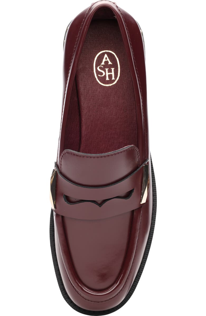Ash Whisper Stud Penny Loafer, Alternate, color, Syrah