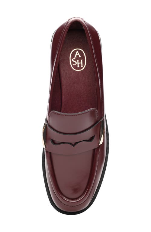 Ash Whisper Stud Penny Loafer In Burgundy