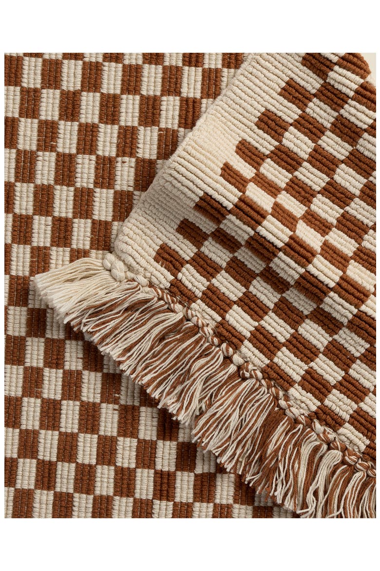 Checkered Bath Rug, Alternate, color, NATURAL AND TOBACCO