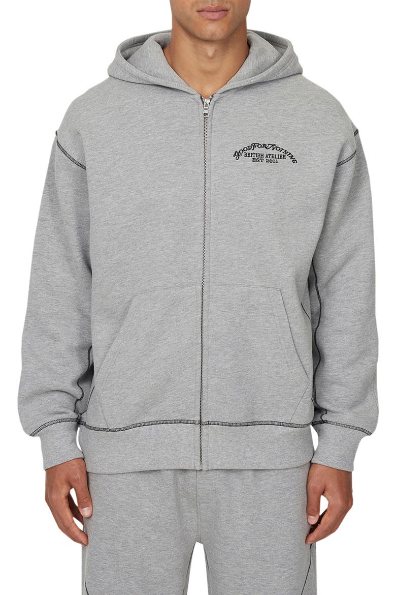 Coverlock Vintage Zip Hoodie, Main, color, Grey Marl