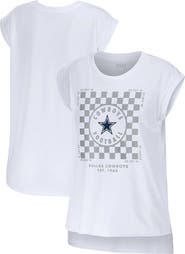 WEAR by Erin Andrews Women's WEAR by Erin Andrews White Dallas Cowboys Checker Muscle Tank Top