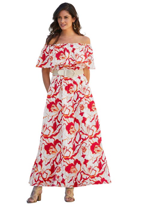 Off-The-Shoulder Maxi Dress (Plus)