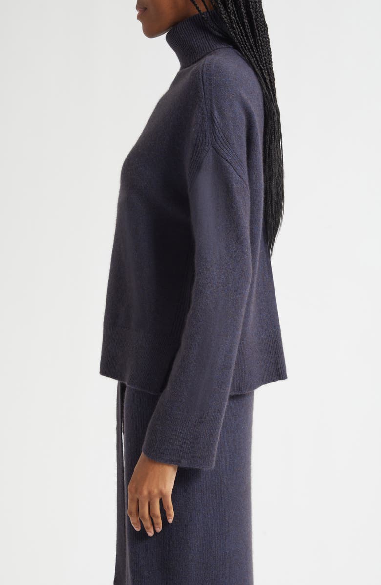 Emporio Armani Melange Turtleneck Wool Sweater, Alternate, color, Solid Medium Blue