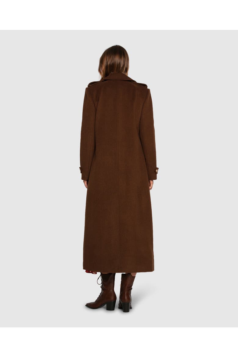 Command Wool Blend Double Breast Maxi Coat, Alternate, color, Medium Brown