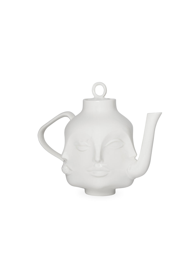 Dora Maar Teapot, Alternate, color, White