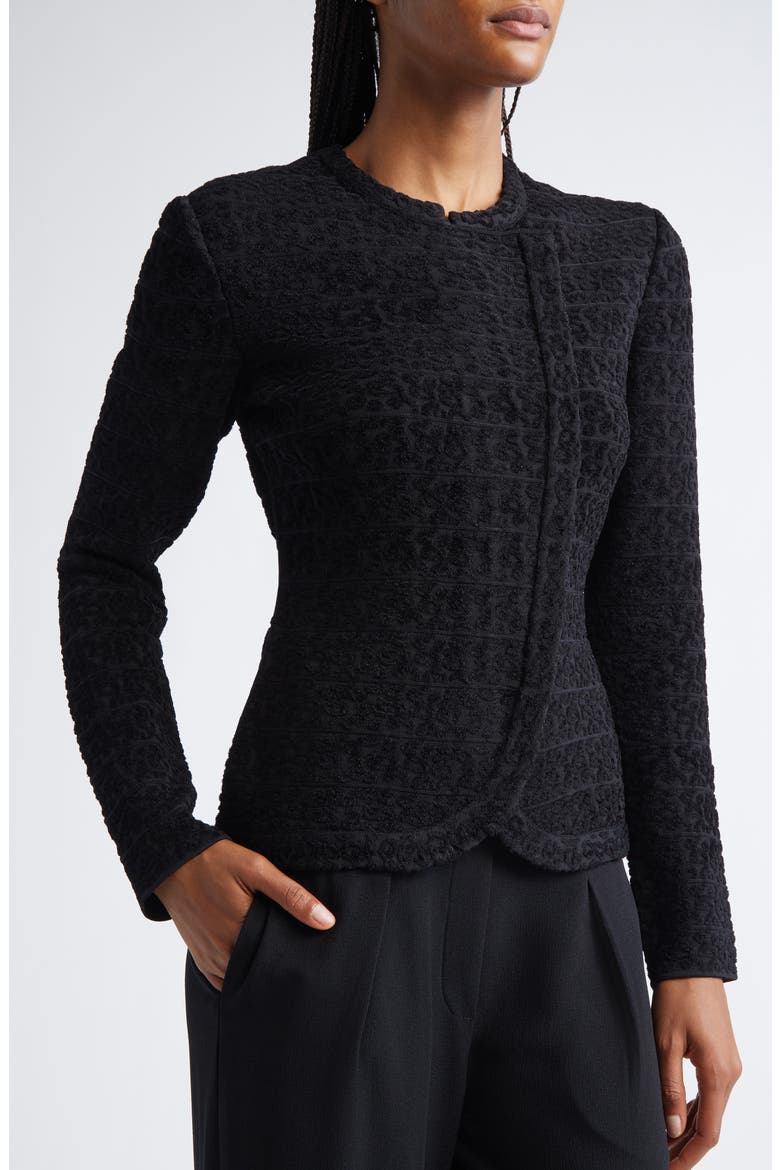 Asymmetric Velvet Jacket, Alternate, color, BLACK MULTI