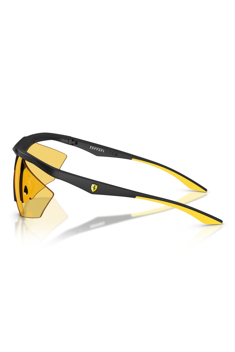 81mm Semi Rimless Irregular Sunglasses, Alternate, color, BLACK MATTE / YELLOW SOLID