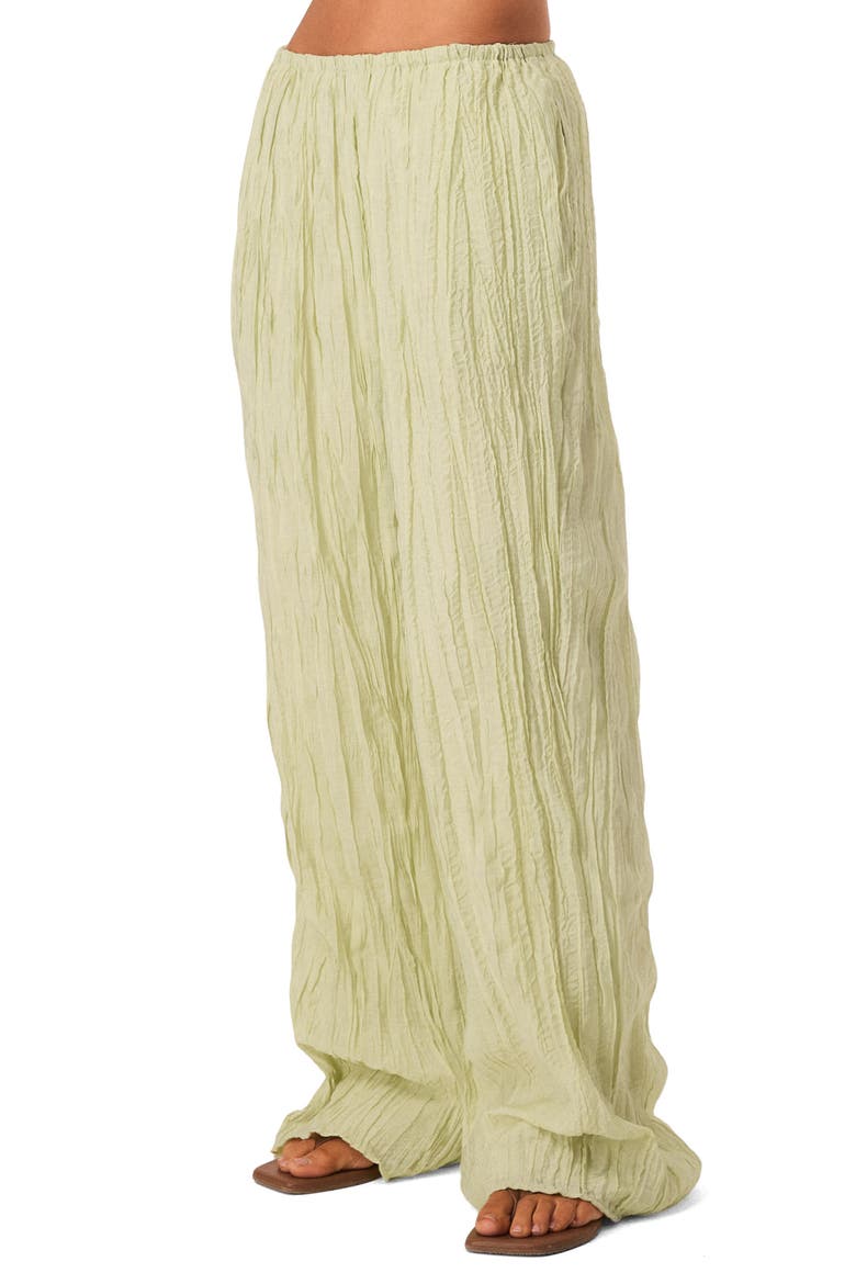 Brandi Crinkle Wide Leg Pants, Alternate, color, MATCHA