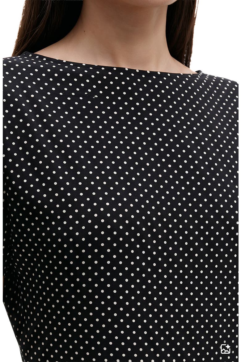 Polka Dot Short Sleeve Top, Alternate, color, ANNE BLACK / ANNE WHITE