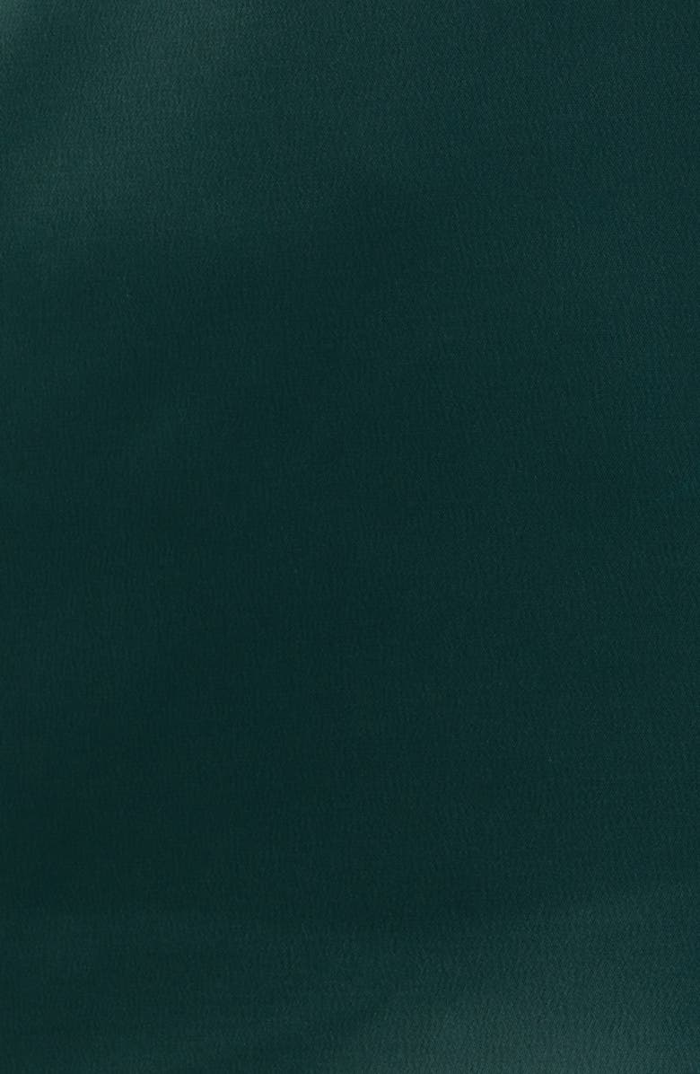 Anne Klein Sequin Accent Flutter Sleeve Satin Top, Alternate, color, Pine Forest