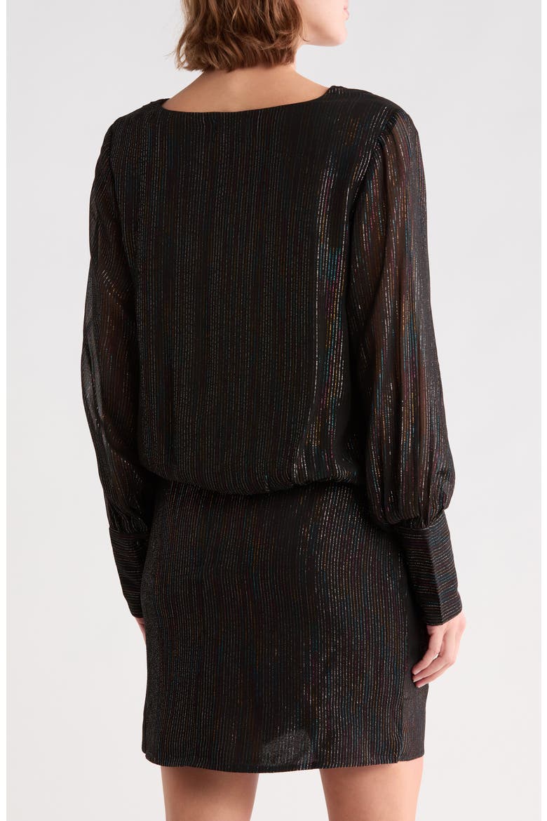 Judy Rainbow Metallic V-Neck Blouse, Alternate, color, BLACK MULTI