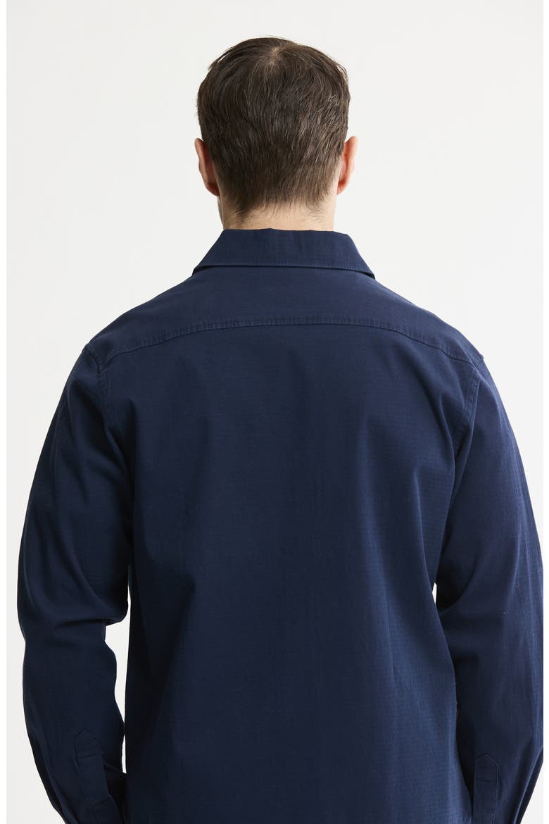 Cotton & Silk Stretch Overshirt, Alternate, color, NAVY