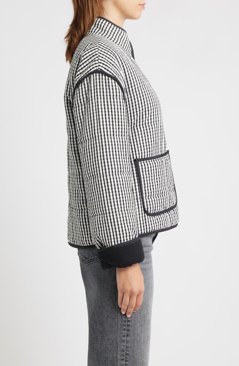Thread & Supply Quilted Jacket, Alternate, color, Black White Gingham