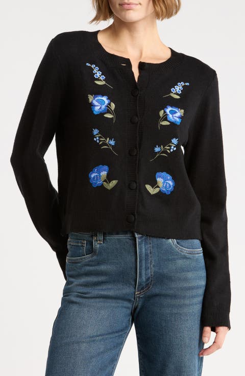 Floral Embroidered Cardigan