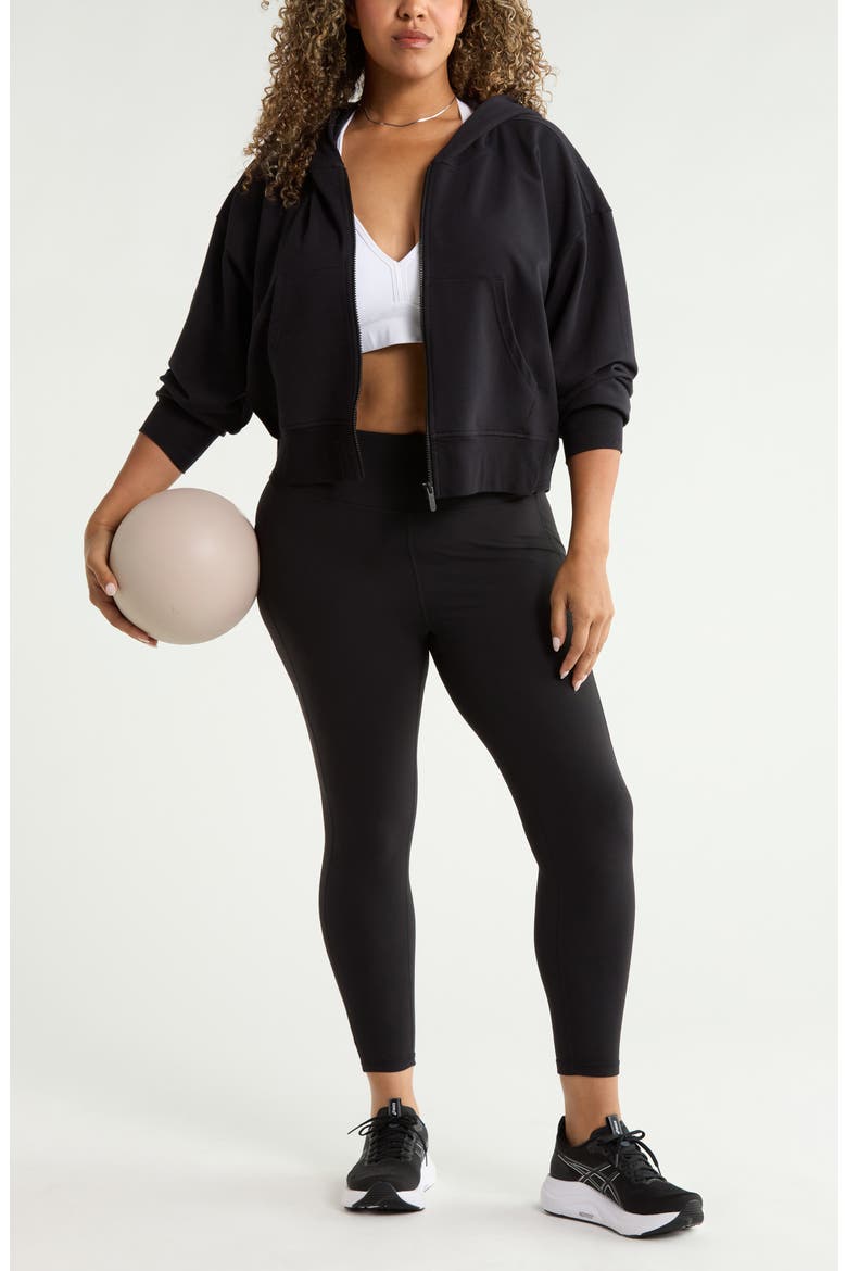 Studio Luxe High Waist 7/8 Leggings, Alternate, color, BLACK