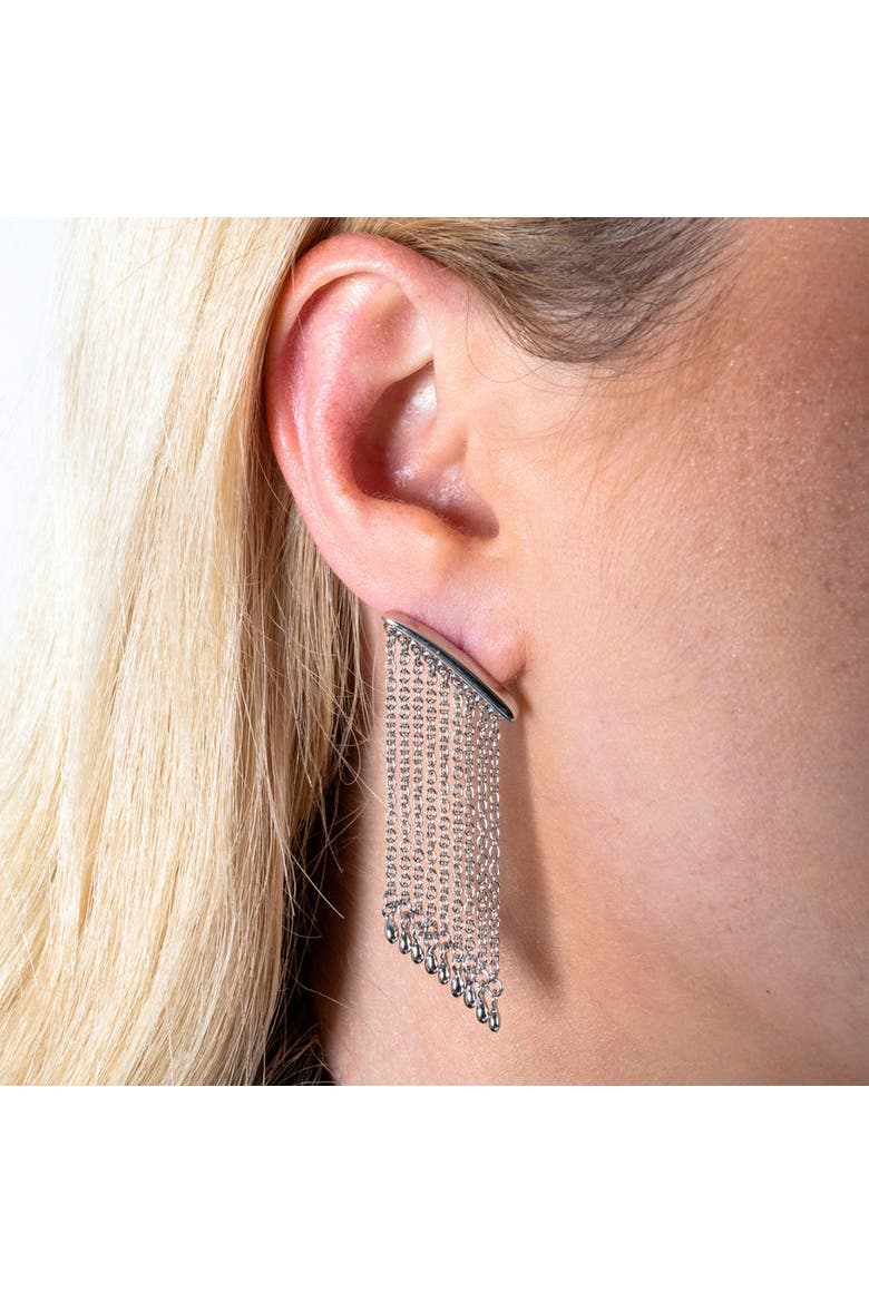 Waterfall Rain Earrings, Alternate, color, Sterling Silver