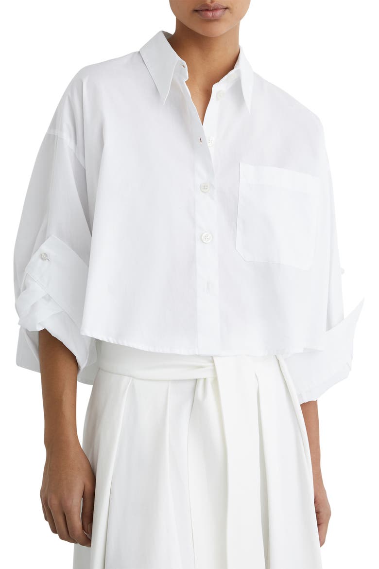 Solenge Cotton Shirt, Main, color, WHITE