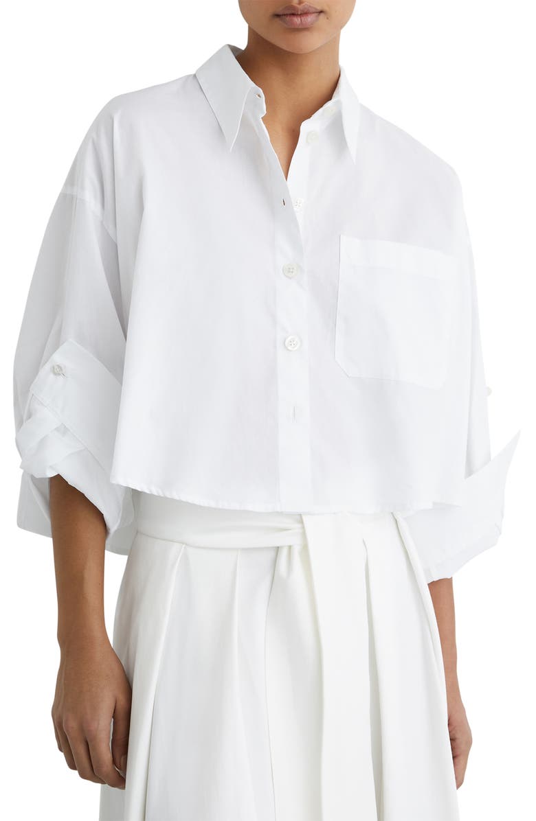 Reiss Solenge Cotton Shirt, Main, color, White