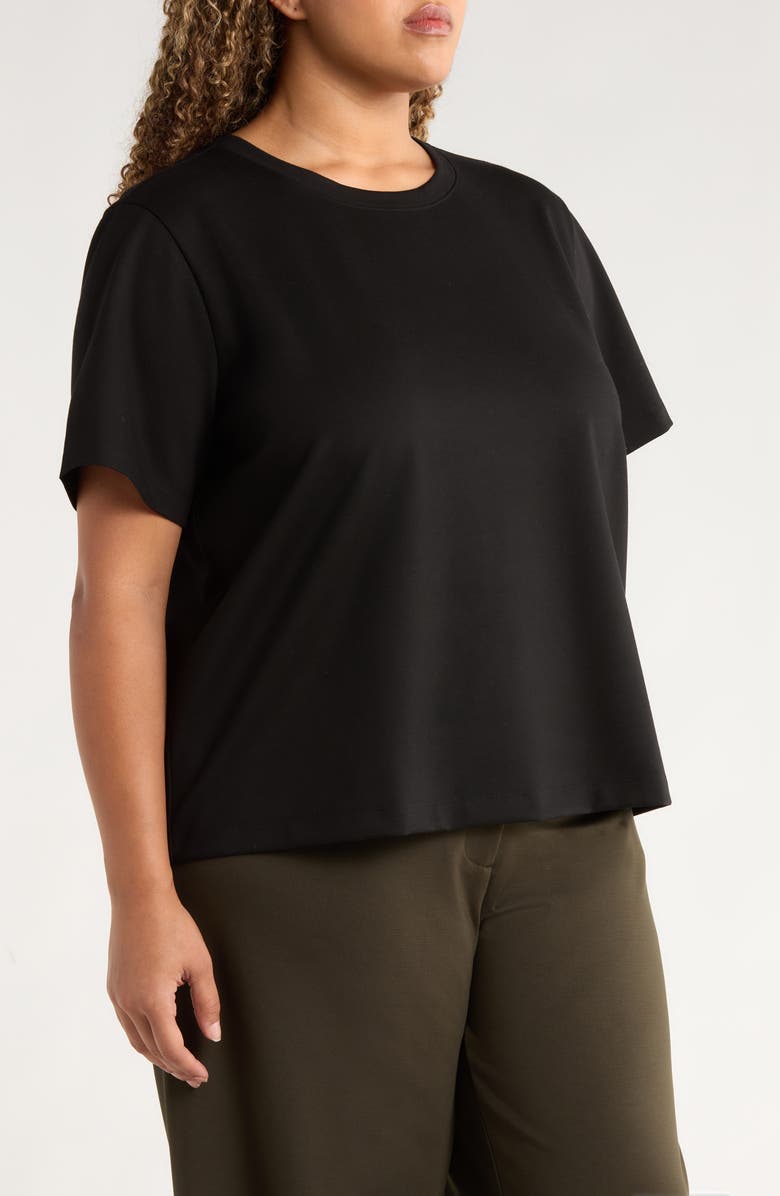 Eileen Fisher Crewneck Ponte T-Shirt, Alternate, color, Black
