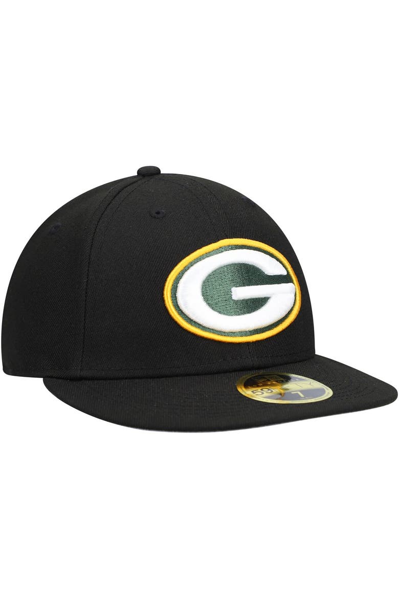Men's New Era Black Green Bay Packers Omaha Low Profile 59FIFTY Fitted Hat, Alternate, color, Black