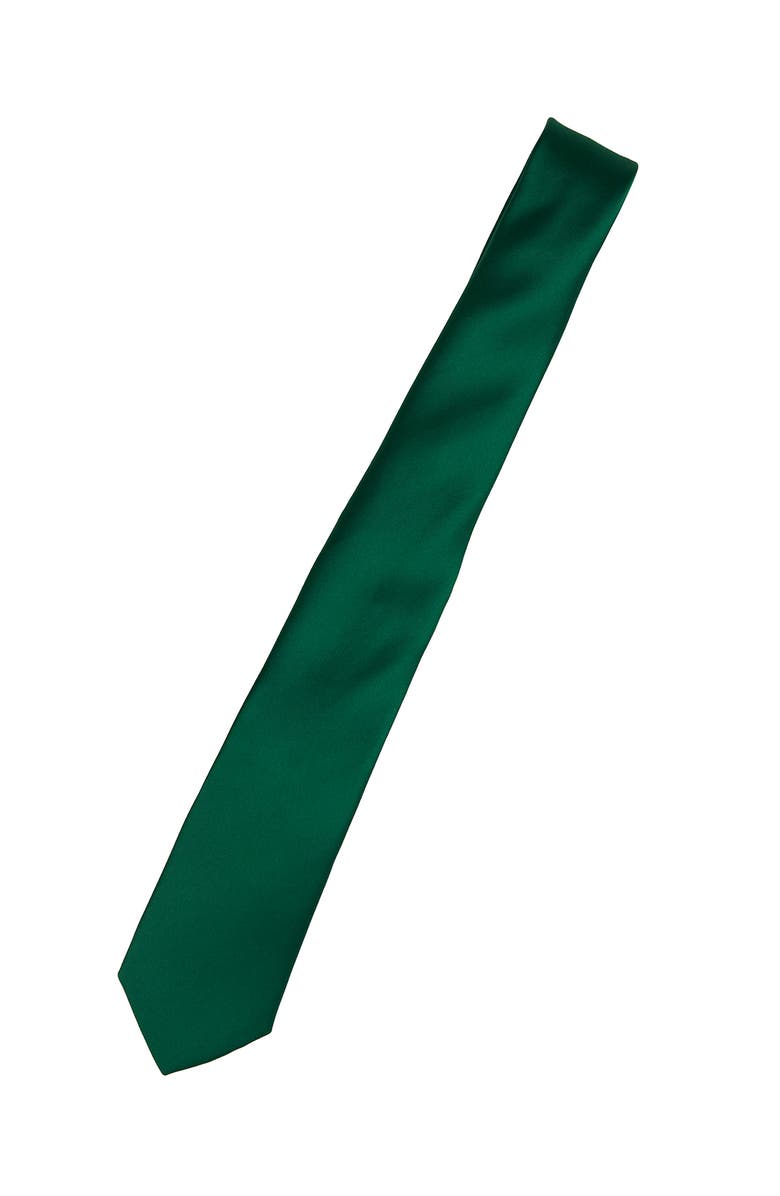 Brooklyn Brigade Men's Solid Satin Tie, Alternate, color, Emerald