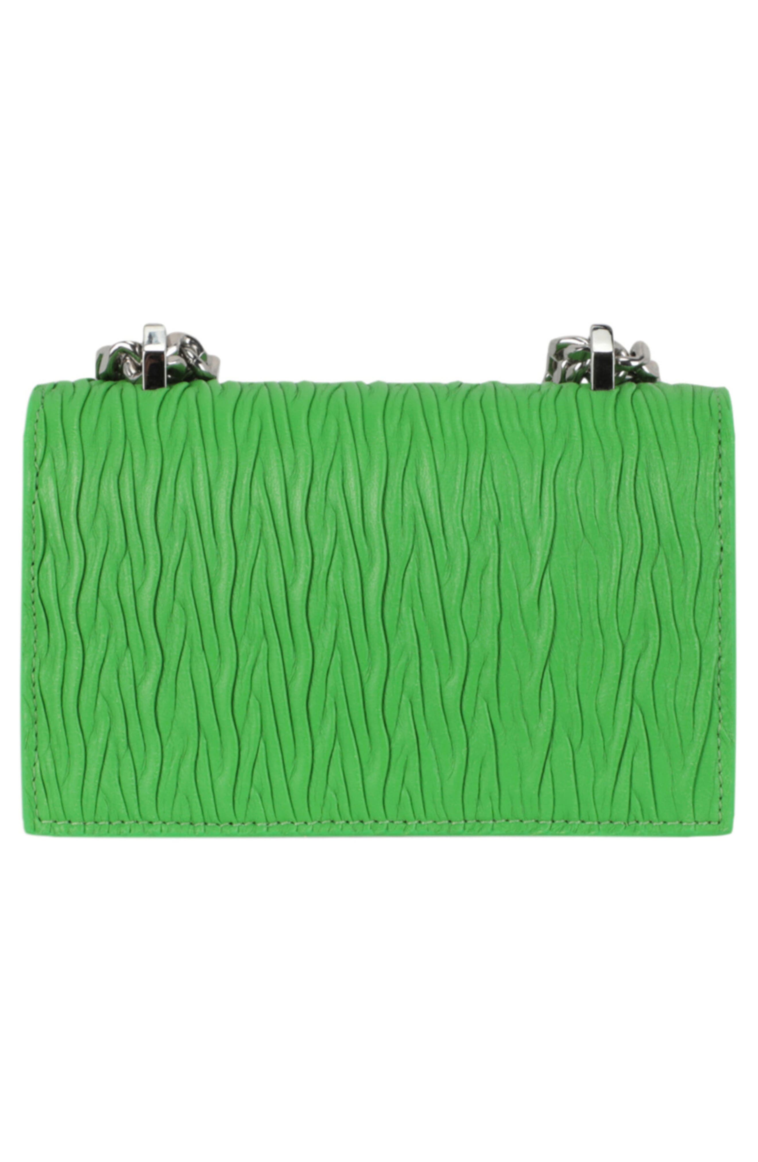 McQueen Mini Jeweled Shoulder Bag, Alternate, color, Acid Green