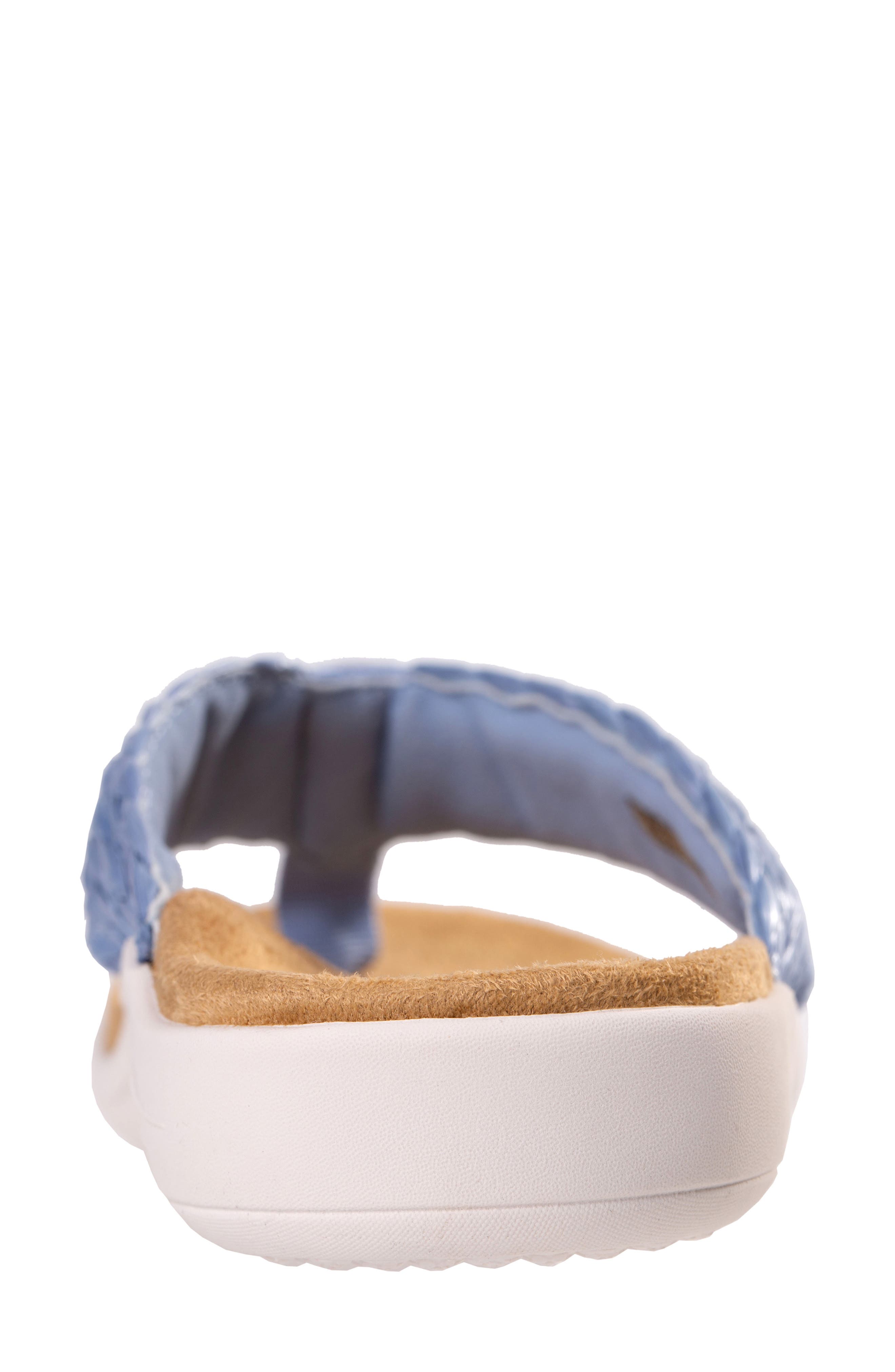 Yumi Raffia Flip Flop, Alternate, color, CHAMBRAY BLUE