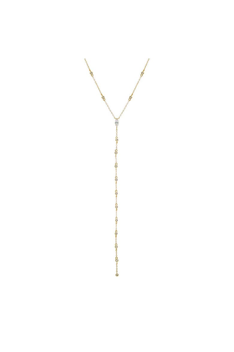 Marquise Drop CZ Lariat Necklace, Alternate, color, Gold