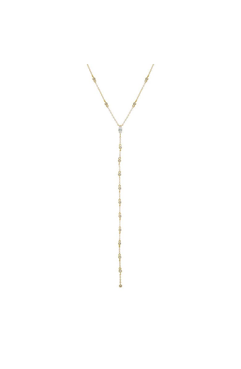 BY ADINA EDEN Marquise Drop CZ Lariat Necklace, Alternate, color, Gold