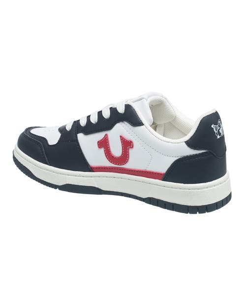 True Religion Boy's Arthur Court Sneaker In White/red