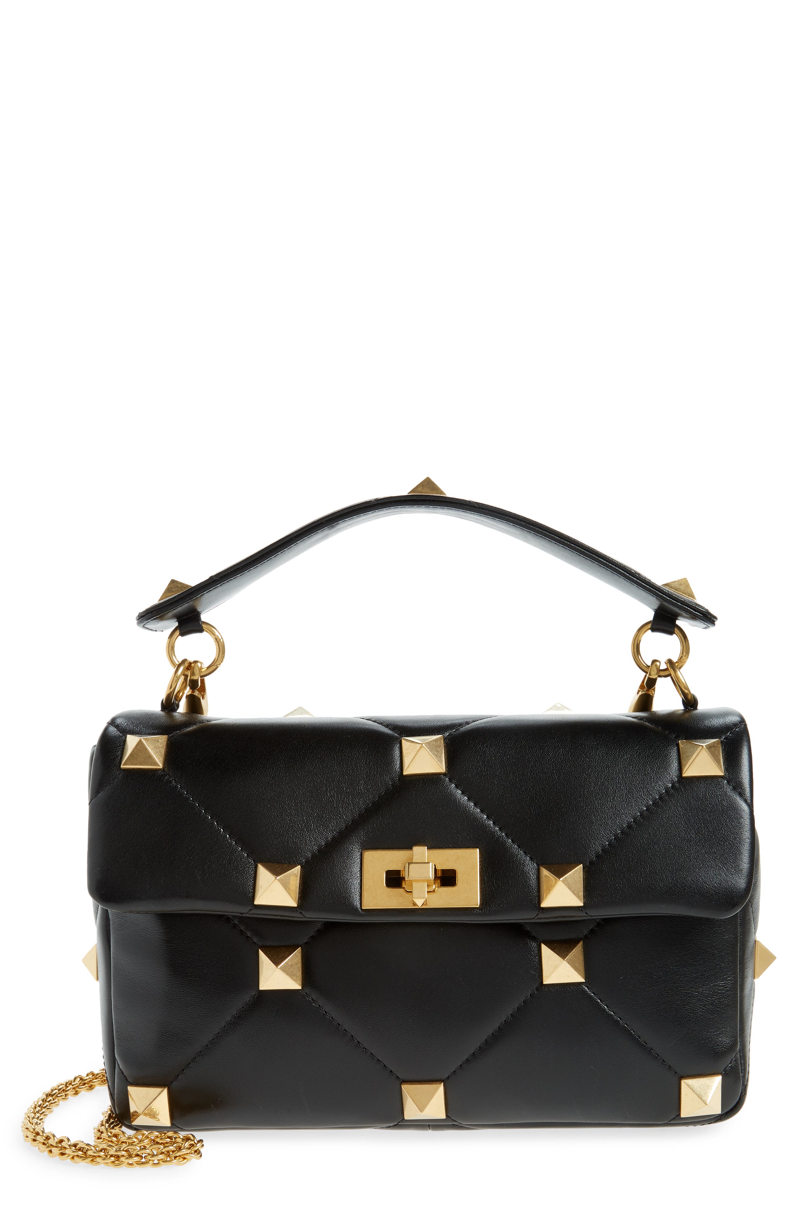 Valentino Garavani Roman Stud Nappa Chain Bag, Main, color, 