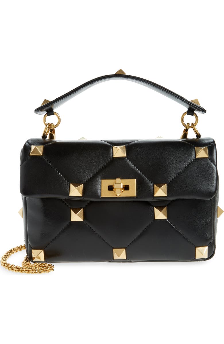 Valentino Garavani Roman Stud Nappa Chain Bag, Main, color,