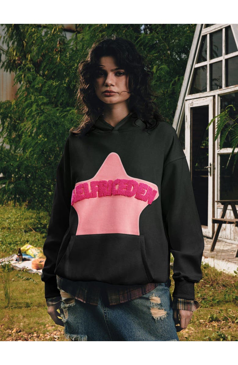 AELFRIC EDEN Vintage Embroidery Eden Star Hoodie, Alternate, color, Black