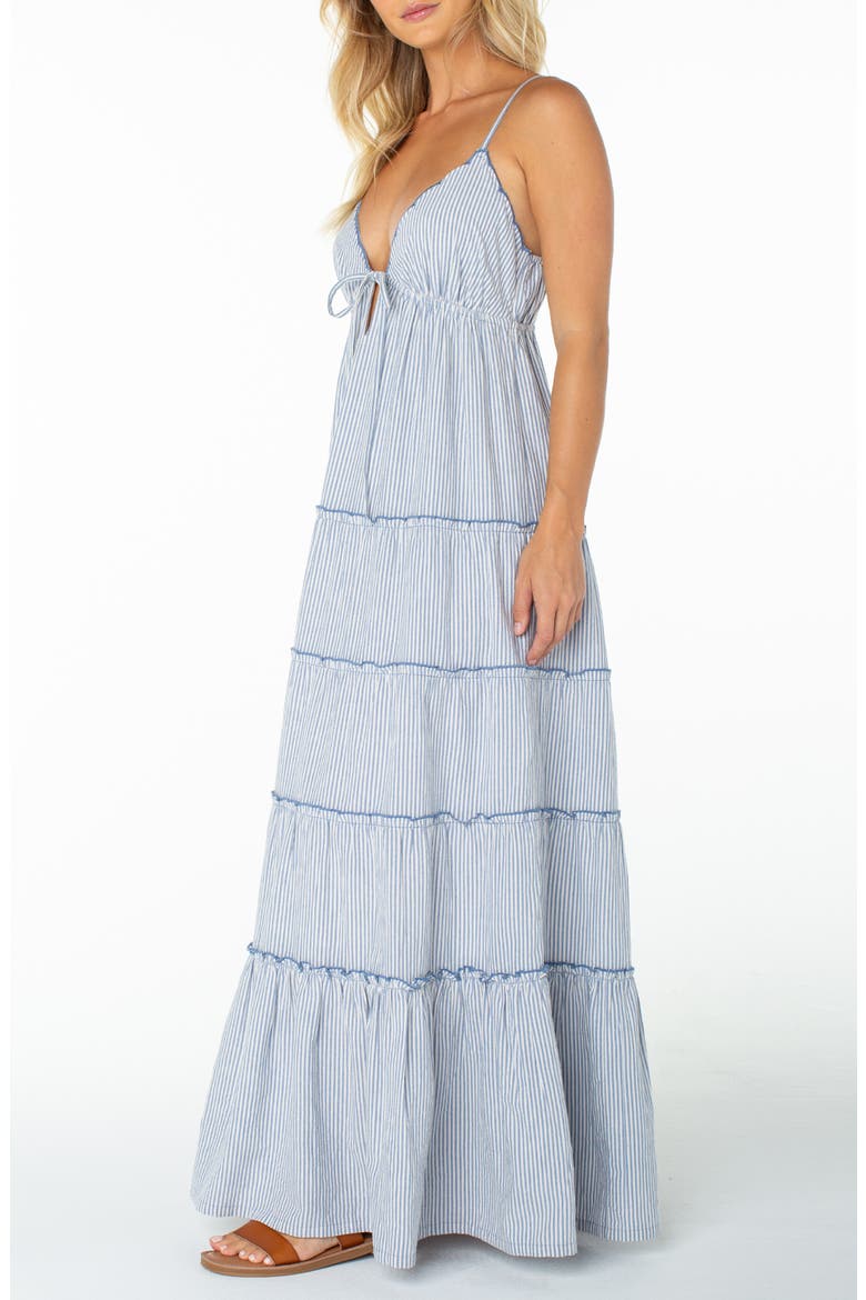 Starlight Striped Tiered Maxi Dress, Alternate, color, DUTCH BLUE