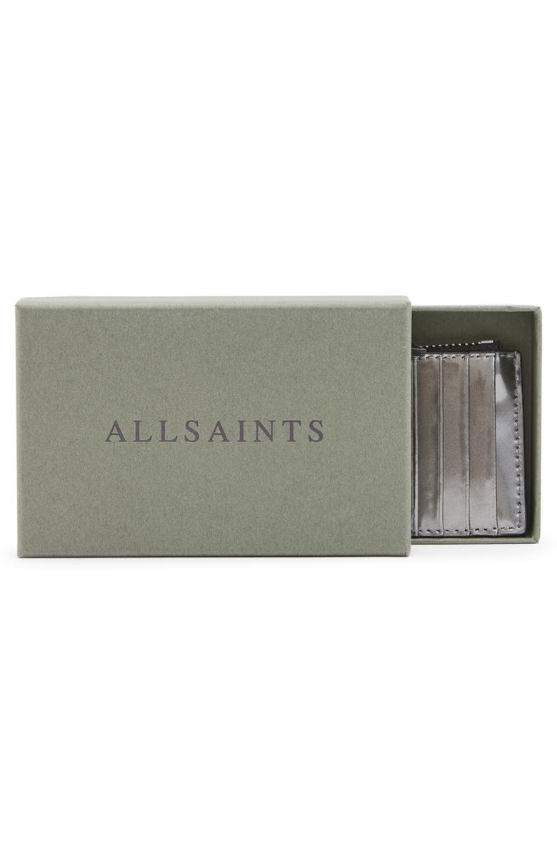 AllSaints Marlborough Leather Card Holder, Alternate, color,