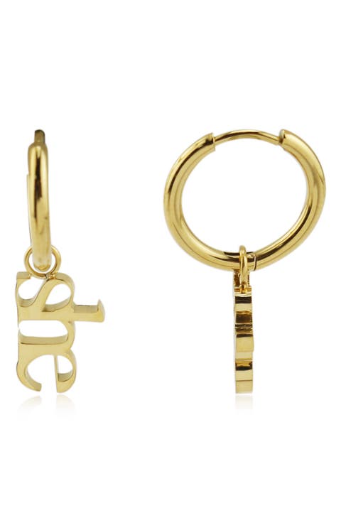 "She" Huggie Hoop Earrings