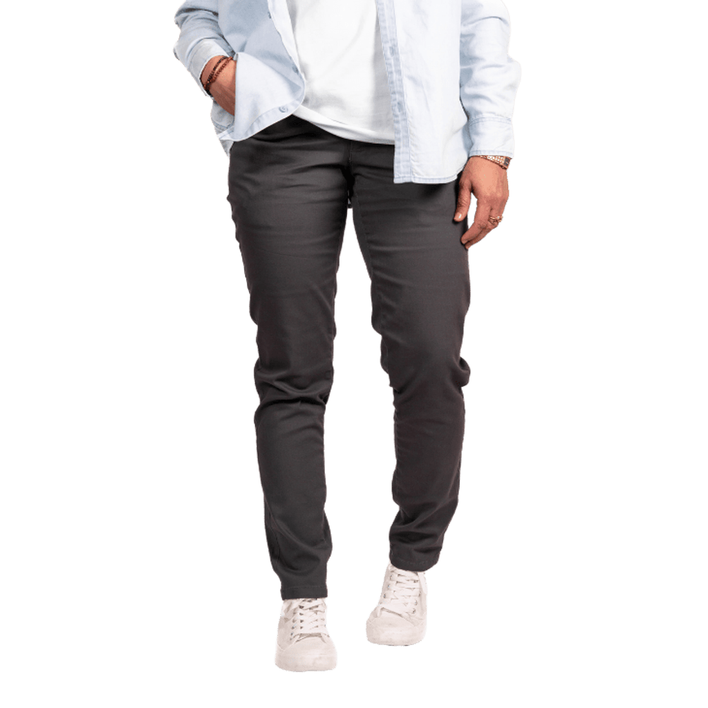 Dapper Boi Slim Dark Grey Chino Pants In Dark Grey