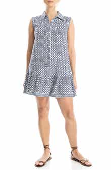MAX STUDIO Sleeveless Button Front Short Dress