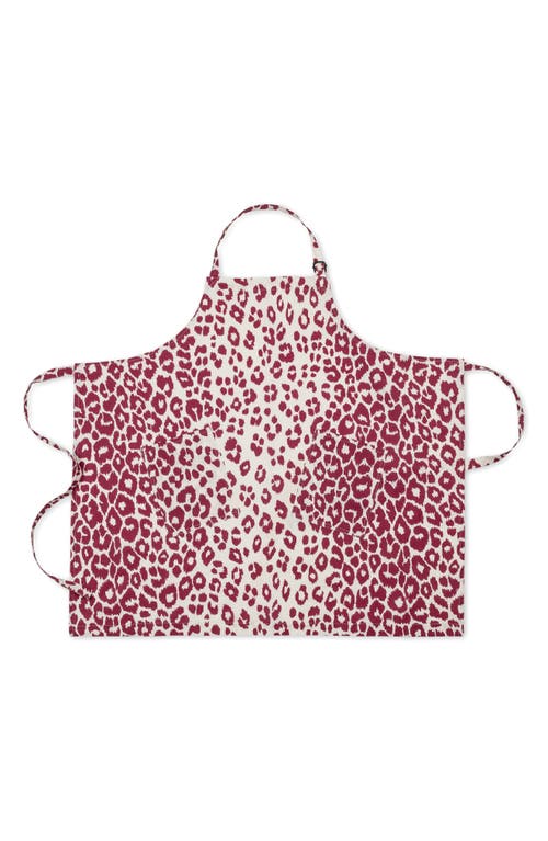 Matouk Linen Apron in Iconic Leopard Crimson  product