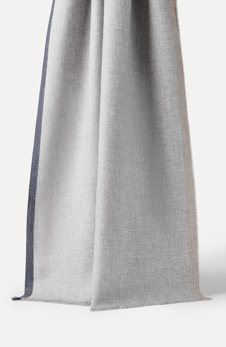Brunello Cucinelli Wool and cashmere scarf, Alternate, color, Pearl Grey