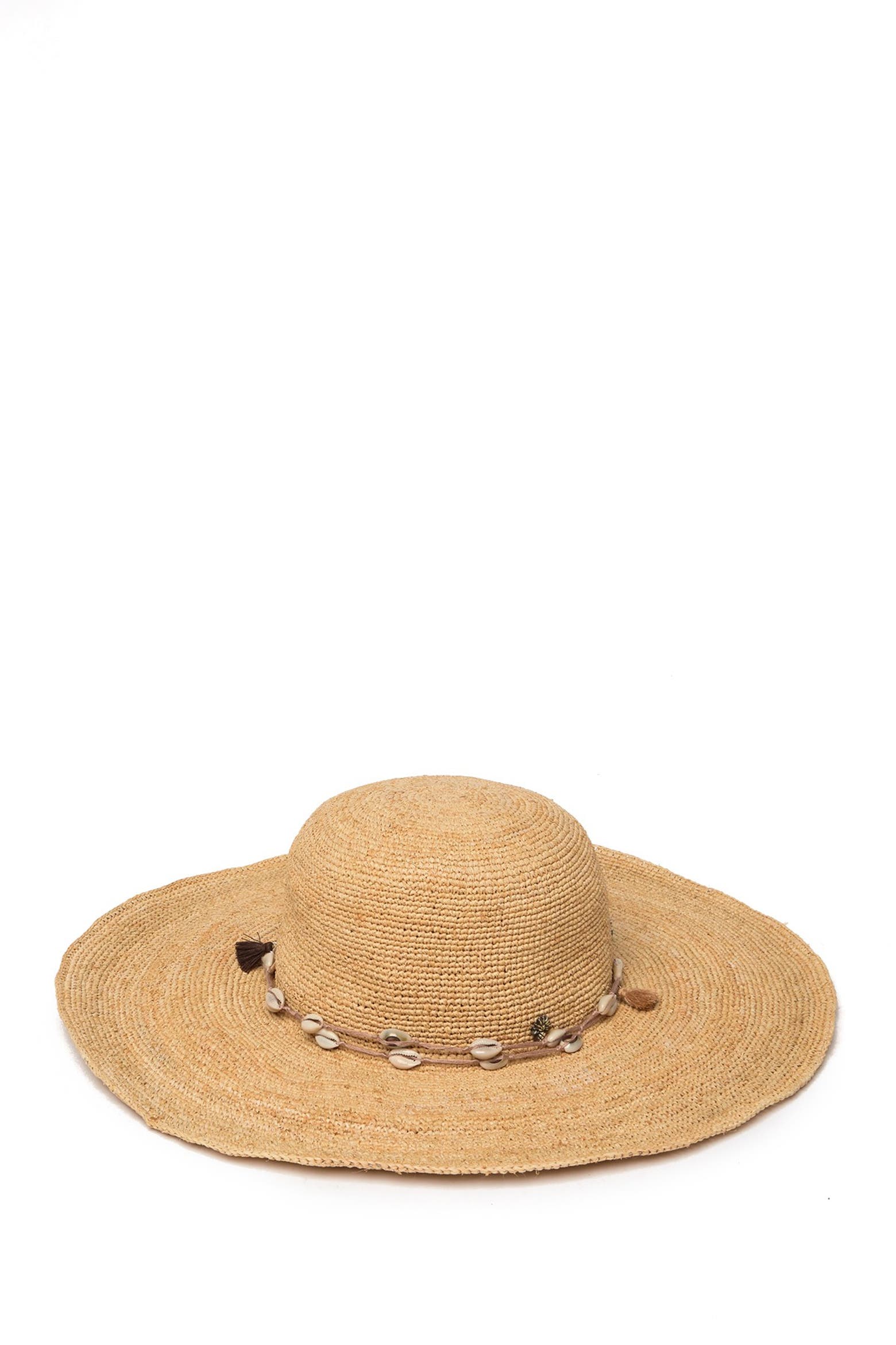 Baenid Shell Tommy Bahama Crochet Raffia Shell Trimmed Hat | Nordstromrack