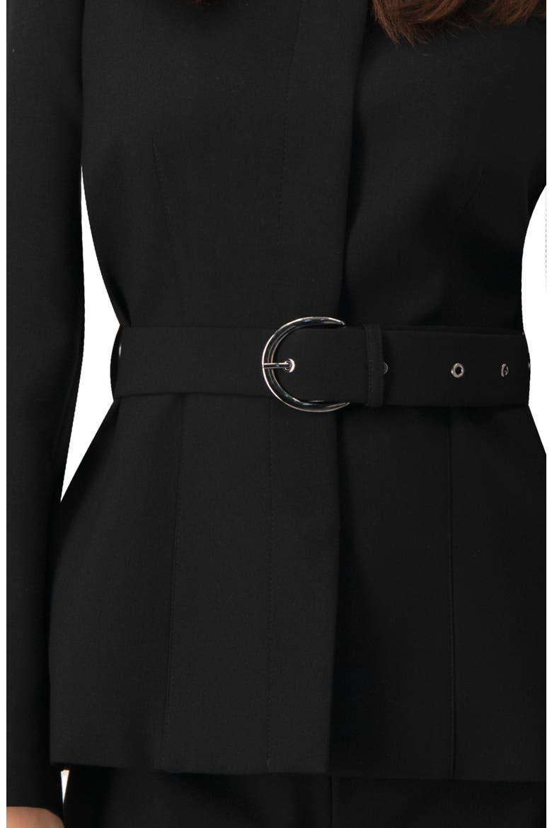Structured Belted Jacket in Black, Alternate, color, Black