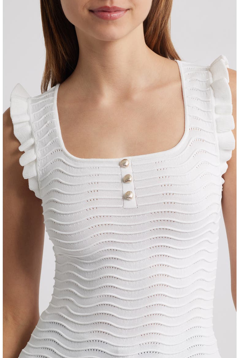 Wave Stitch Ruffle Accent Knit Top, Alternate, color, NEUTRAL