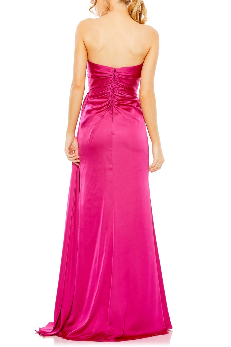 Women's Embellished Satin Halter Gown with Sweetheart Neckline, Alternate, color, MAGENTA