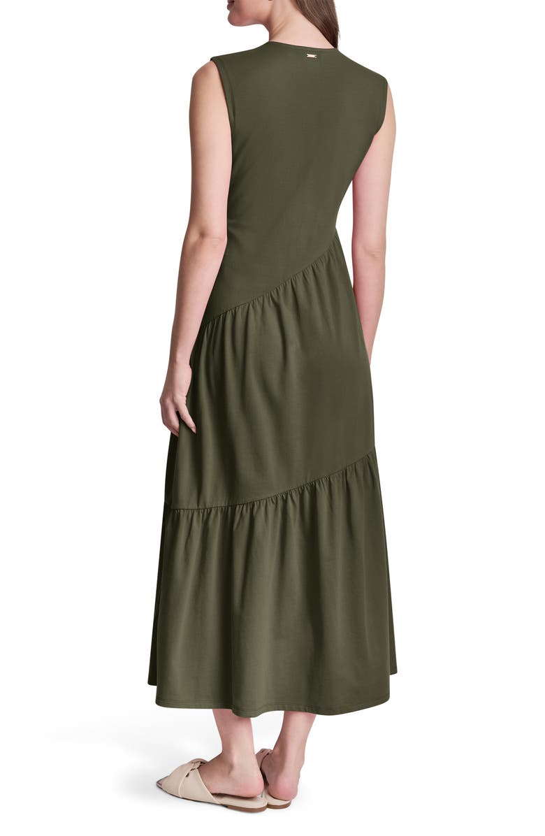 DKNY Stretch Cotton Maxi Dress, Alternate, color, Fatigue