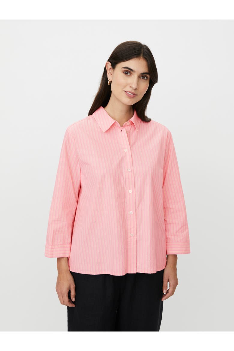 MaIsalina Striped 3/4 Sleeve Shirt, Main, color, Rosebloom